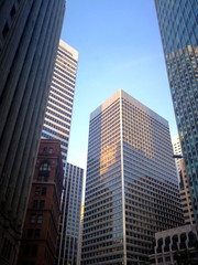 Skyscrapers in San Francisco with blue sky