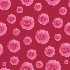 Foto auf Leinwand Pink ranuncules repeat pattern print background design © Doeke