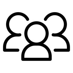 A bunch of users icon illustration in line style. Social media group profile icon. Friends symbol.