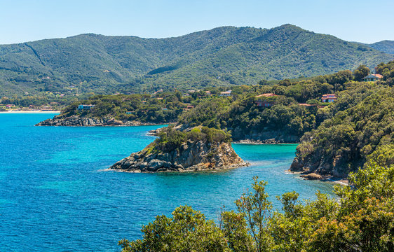 Panoramic summer sight near Procchio in Elba Island. Tuscany, Italy.