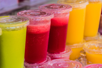 Fresh fruit juice for sale on the street