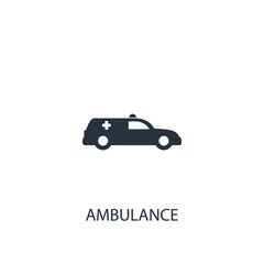 Ambulance icon. Simple medicine element illustration.