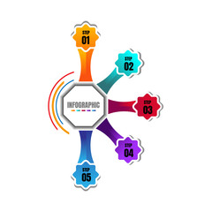 Business data visualization. Process chart. Abstract elements of graph, diagram with steps, options, parts or processes. Vector business template for presentation. Creative concept for infographic.
