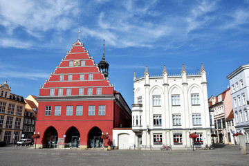 Rathaus und Marktplatz Greifswald