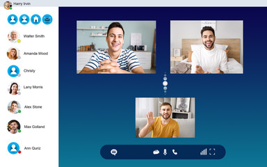 Interface of software used by people for video chatting