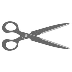 scissor vector design. digital hand drawn style. grain texture