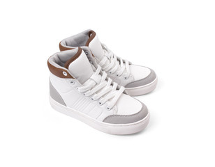 White sneakers isolated on white background