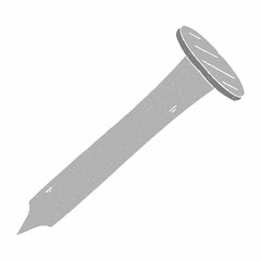building nails vector design. digital hand drawn style. grain texture