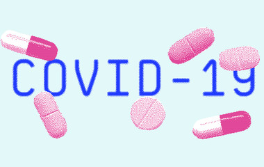 Conceptual illustration for Coronavirus Disease 2019 and Quarantine. Text 