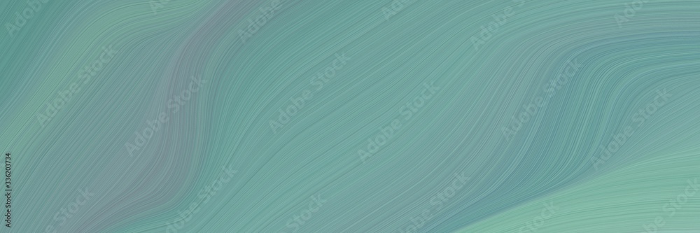Poster elegant moving header design with cadet blue, dark sea green and slate gray colors. fluid curved lines with dynamic flowing waves and curves