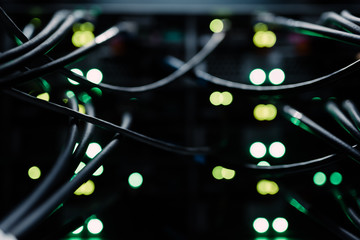 Close up of network server