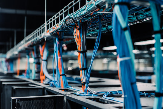 Close up of network server