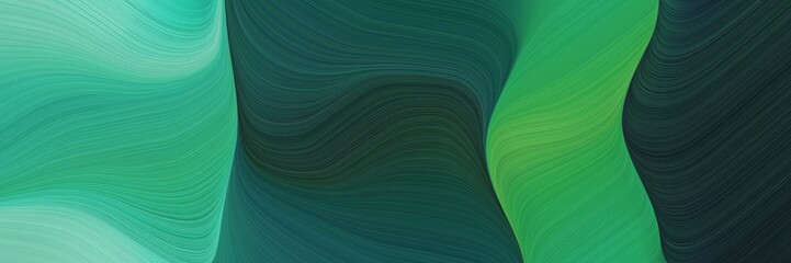 elegant modern banner with medium sea green, dark slate gray and sea green colors. fluid curved flowing waves and curves