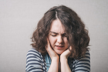 Headache.  woman having a headache