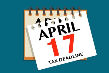 Flat design of calendar reminding of tax payment