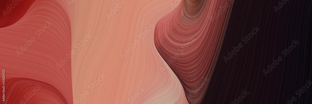 Aufkleber elegant modern designed horizontal banner with indian red, very dark pink and dark red colors. fluid curved lines with dynamic flowing waves and curves