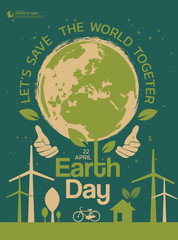 Happy Earth Day Banner/ Illustration of a happy earth day banner, for environment safety celebration