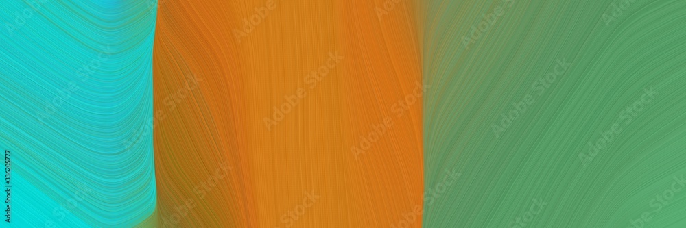 Aufkleber elegant decorative header with medium sea green, coffee and dark turquoise colors. fluid curved line