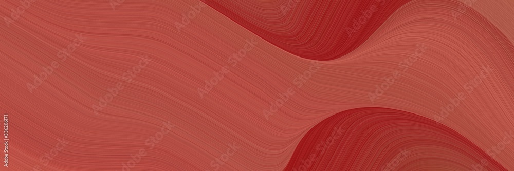Poster elegant artistic header with moderate red, firebrick and indian red colors. fluid curved flowing wav
