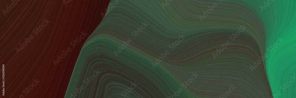 Poster elegant modern header with dark slate gray, sea green and very dark red colors. fluid curved flowing