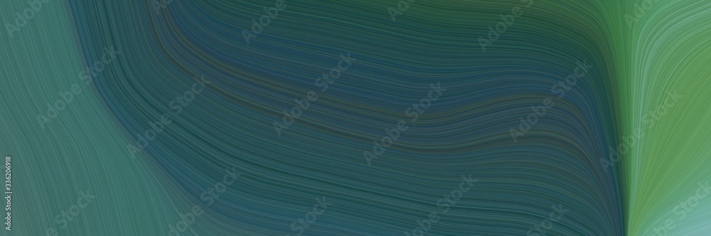 Poster elegant moving banner with dark slate gray, medium sea green and sea green colors. fluid curved line