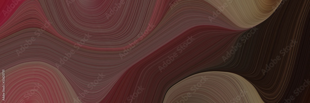 Poster elegant dynamic banner design with old mauve, very dark red and pastel brown colors. fluid curved li