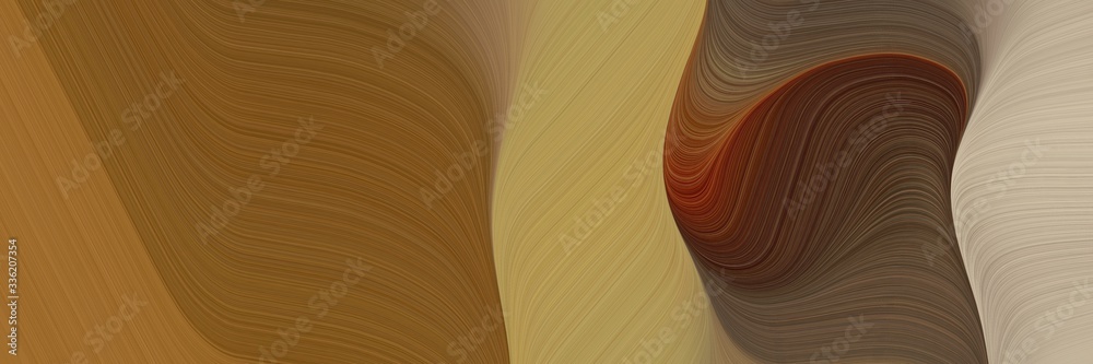 Poster elegant modern horizontal header with brown, dark khaki and very dark pink colors. fluid curved flow