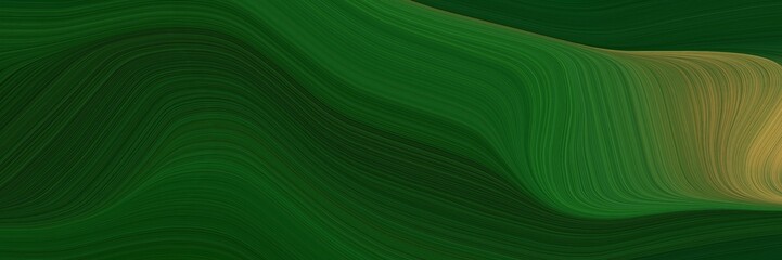 elegant decorative designed horizontal header with very dark green, pastel brown and dark olive green colors. fluid curved flowing waves and curves
