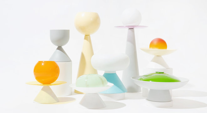 Abstract Colorful Lamps/objects set ups