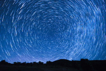 Star trails around the North Star