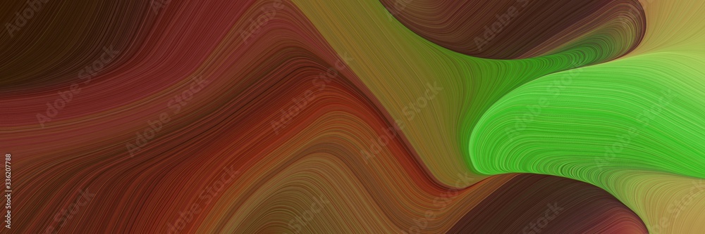 Poster elegant artistic banner design with chocolate, moderate green and dark olive green colors. fluid cur