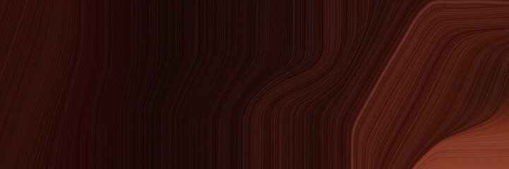 elegant surreal designed horizontal banner with very dark red, dark red and saddle brown colors. fluid curved flowing waves and curves