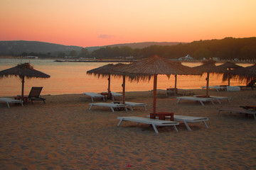 Sunset over Primorsko from Black sea-Bulgaria