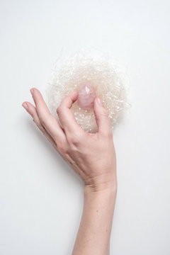 Pink quartz yoni egg