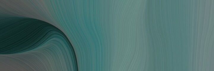 Fototapeta premium elegant colorful banner design with dim gray, very dark blue and dark slate gray colors. fluid curved lines with dynamic flowing waves and curves