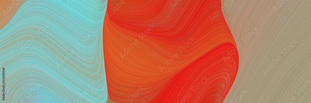 Poster elegant artistic header with dark sea green, dark gray and crimson colors. fluid curved lines with dynamic flowing waves and curves