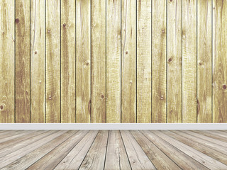 Brown wood planks wall and floor for background