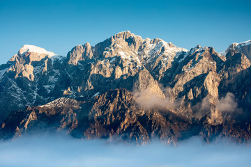 Snow dusted mountain range