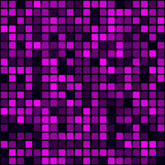 Tech pattern. Filled pattern of squares. Magenta colored seamless background. Beautiful vector illustration.