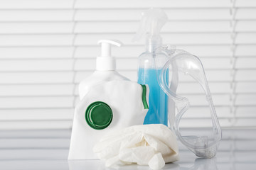 Coronavirus corona virus prevention travel surgical masks hand sanitizer gel for hand hygiene spread protection.