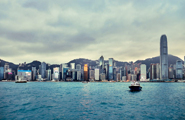 Hong Kong skyline and Victoria Harbor.