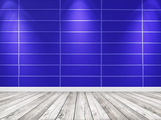 Spotlight background. Empty brick wall interior