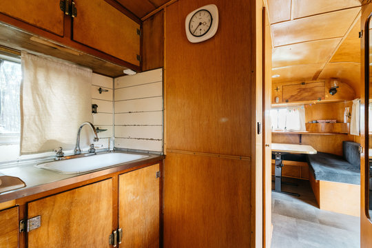 Travel trailer interior's kitchen