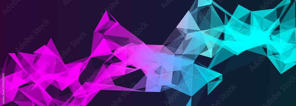 Aufkleber abstract polygonal space. triangular colorful background. 3d illustration. widescreen