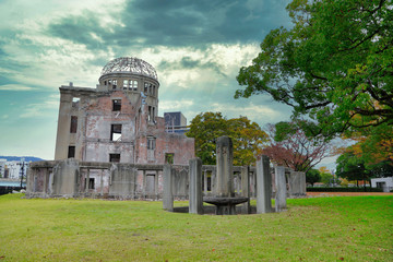 Atomic Bomb Dome at Hiroshima Japan in fall