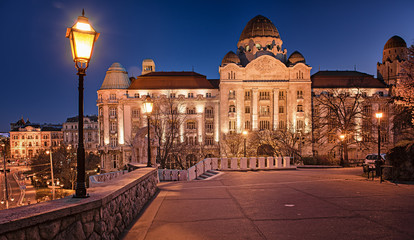 BUDAPEST, HUNGARY - 28 MARCH, 2020: Famous Gellért Hotel in Budapest, Hungary on 28 March, 2020.