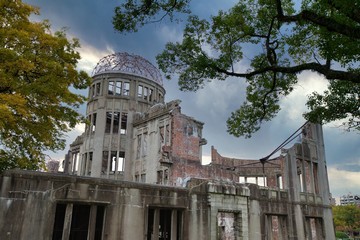 Atomic Bomb Dome at Hiroshima Japan in fall