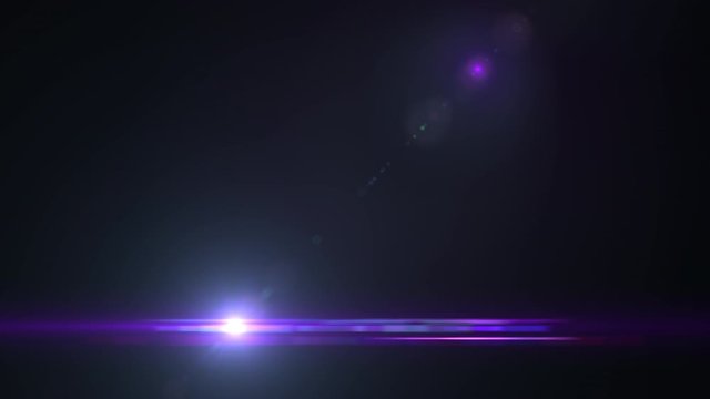 Moving lights with optical lens flare effect isolated on the black background for screen blending mode video editing