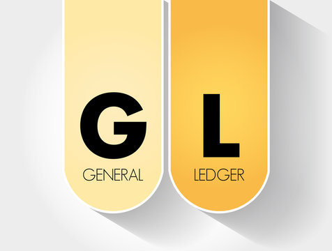 GL - General Ledger acronym, business concept background