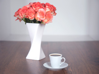 coffee with roses